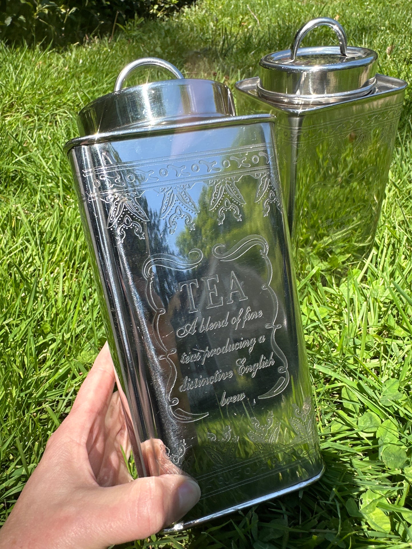 Vintage Metal Tea & Sugar Canisters