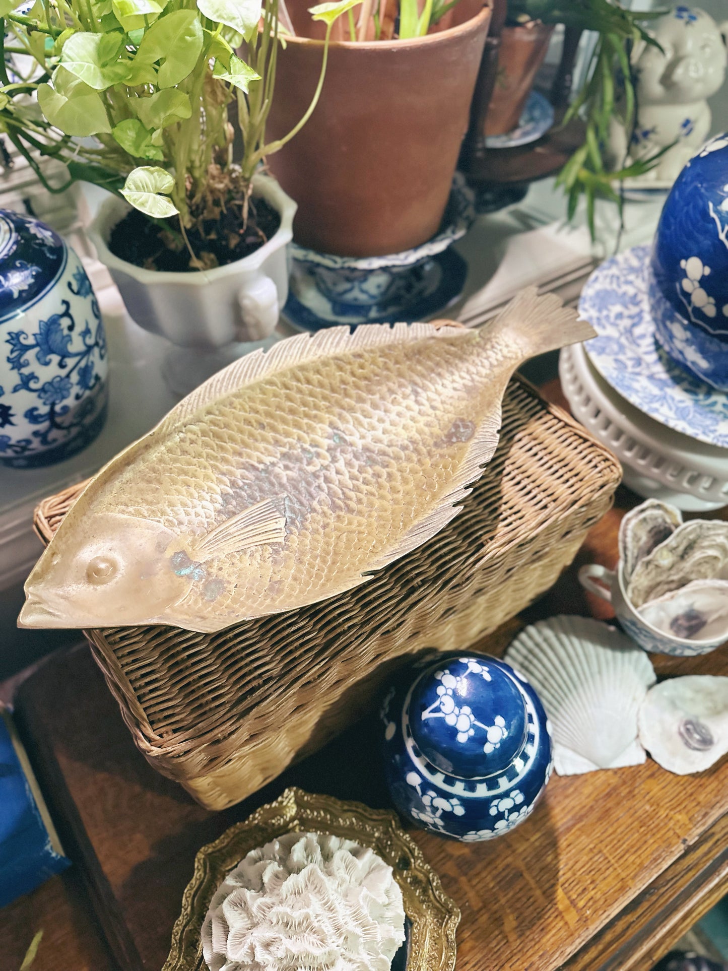 Vintage Brass Fish Tray