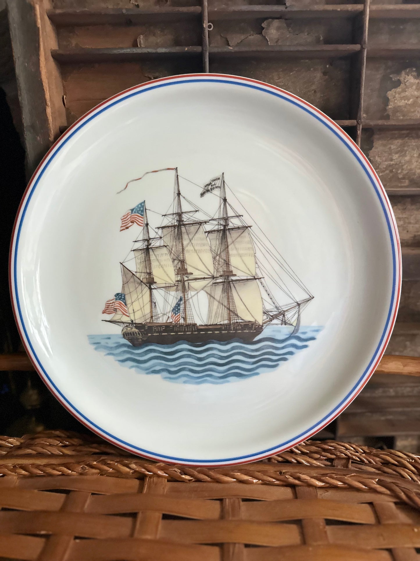 Mottahedeh “Our Maritime Heritage” Porcelain Dinner Plate