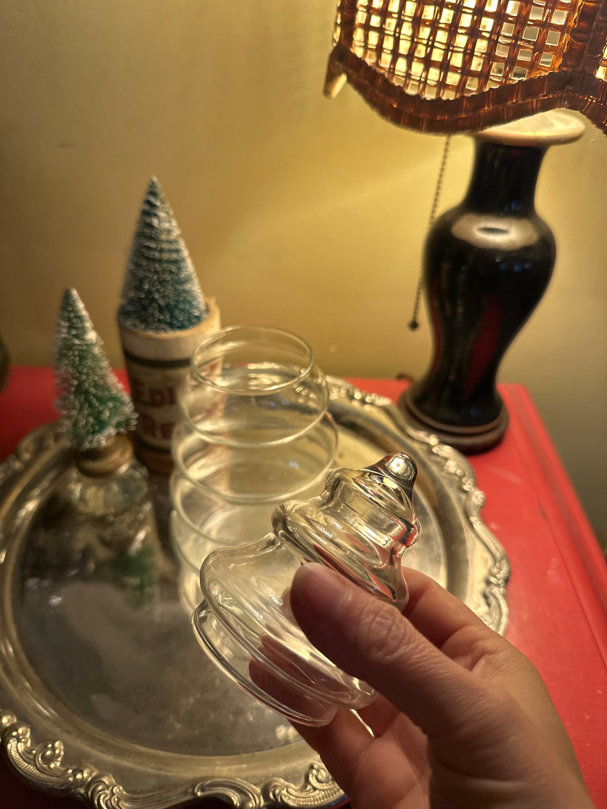 Vintage Libbey Glass Christmas Tree Jar
