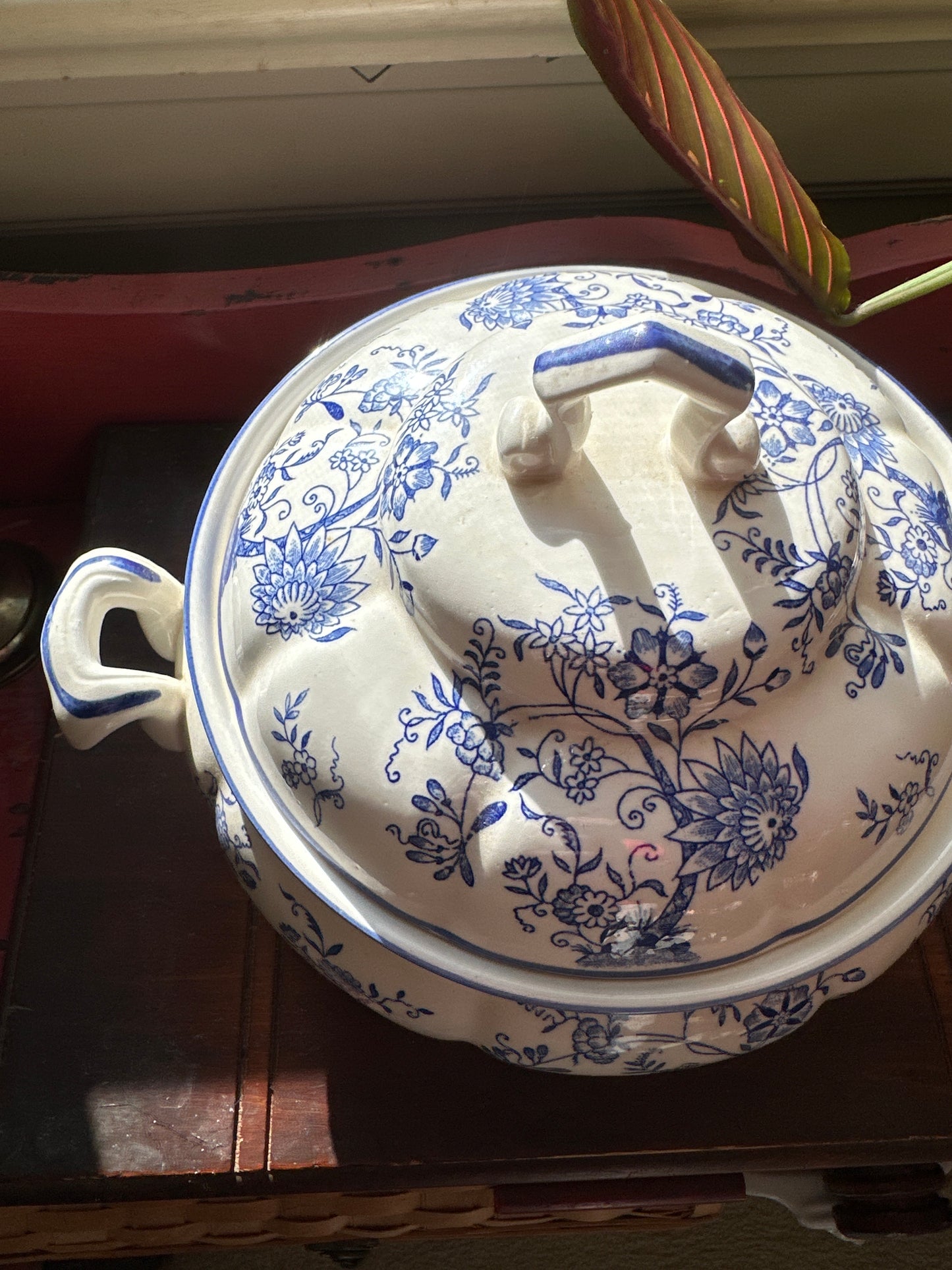 Vintage 1950s Blue & White Tureen