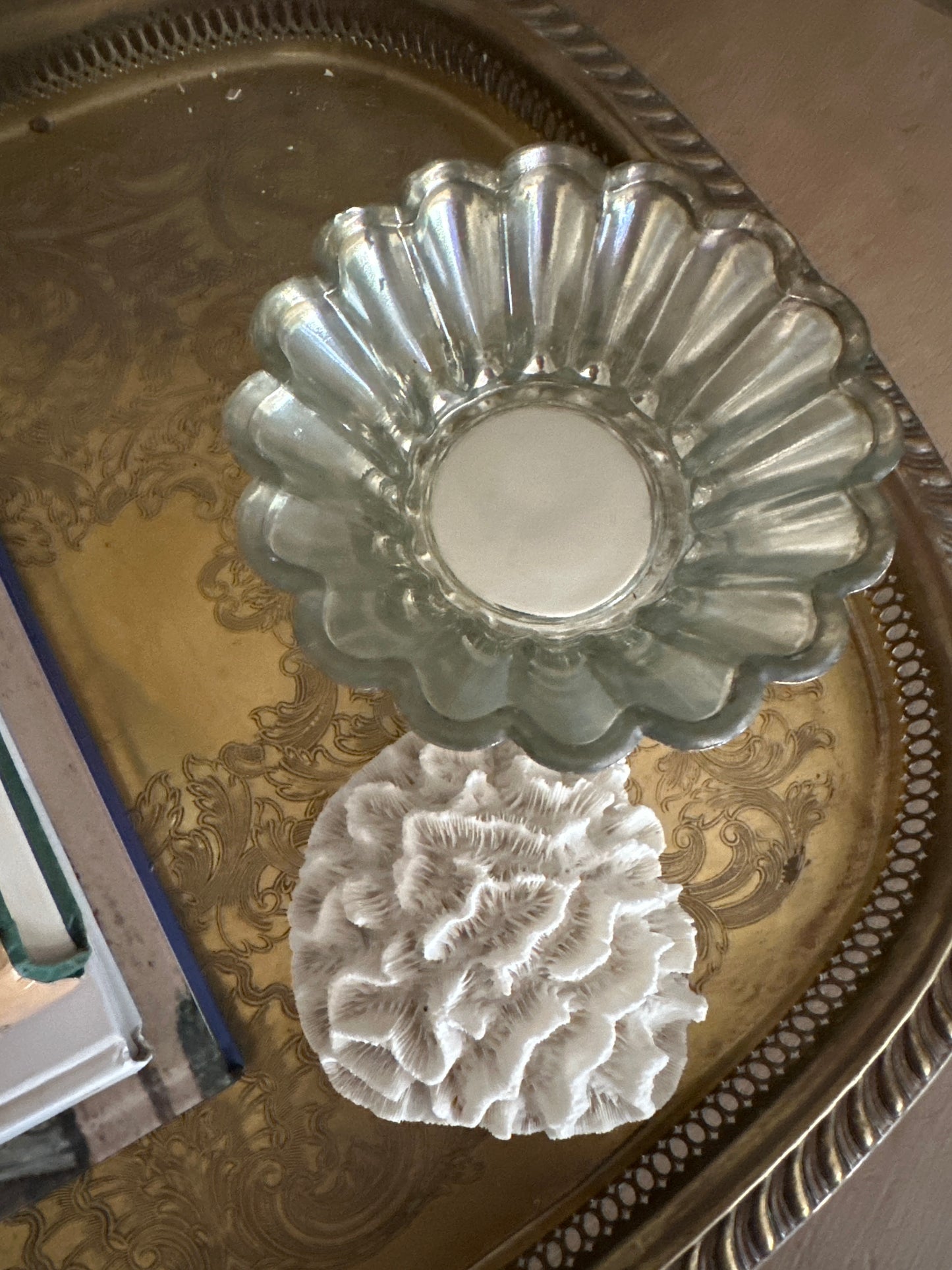 Antiqued Glass Pedestal Bowl
