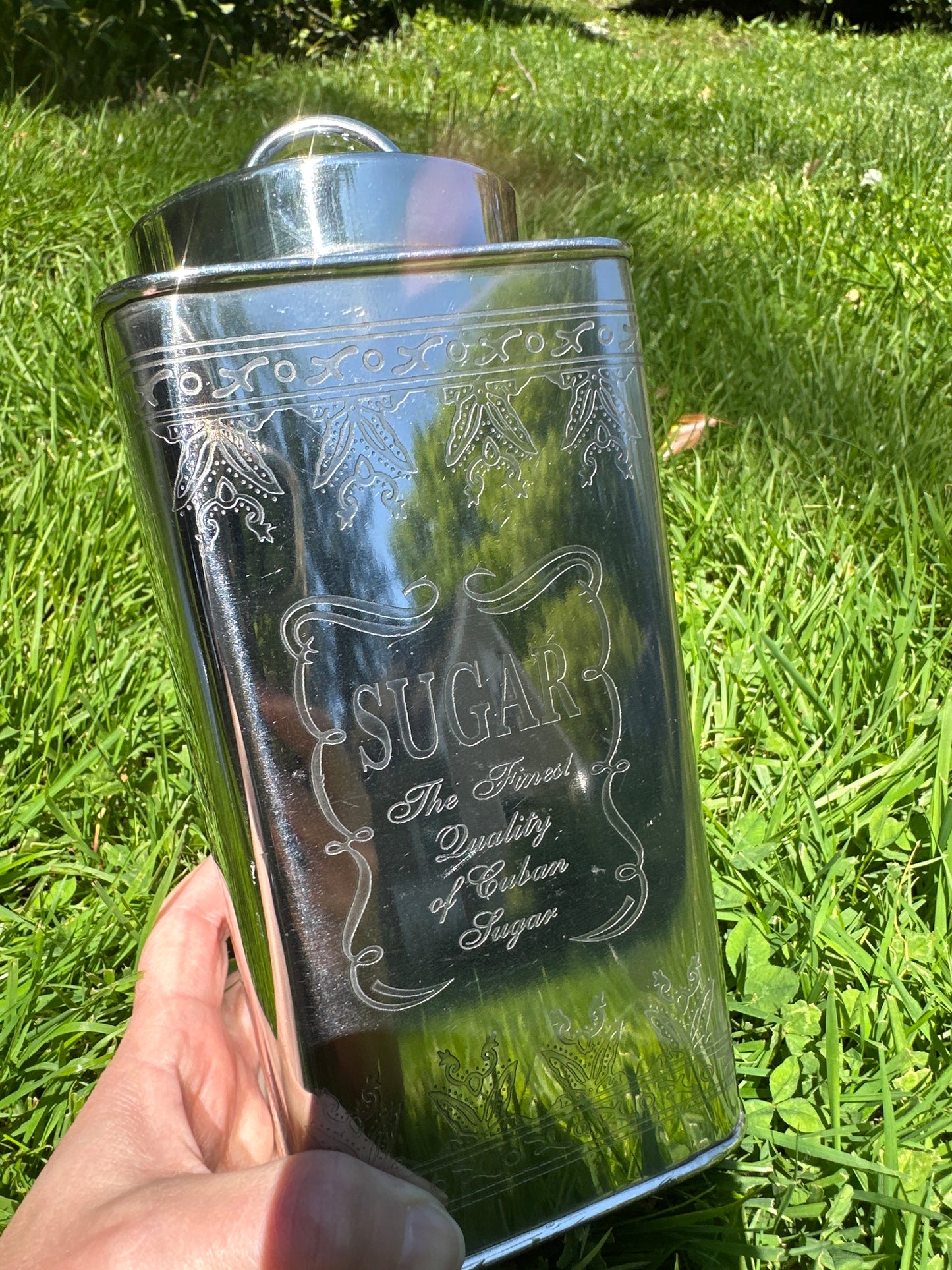 Vintage Metal Tea & Sugar Canisters