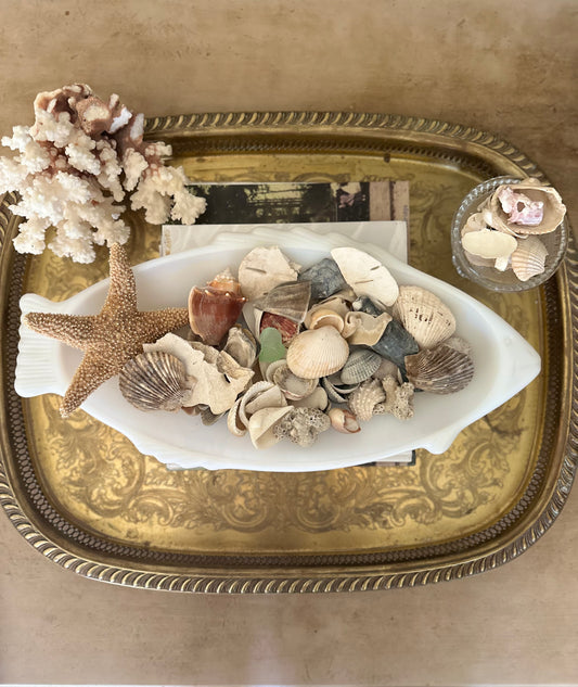 Vintage Milk Glass Fish Dish