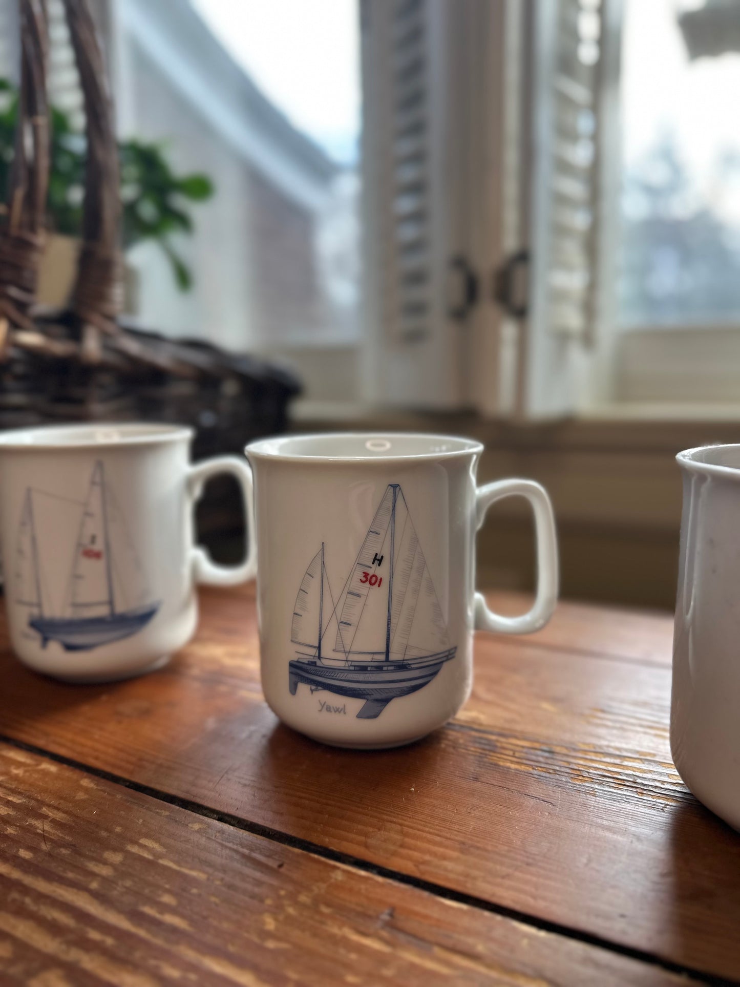 Vintage 1950s Josef Kuba Sailing Mugs (set of 3)