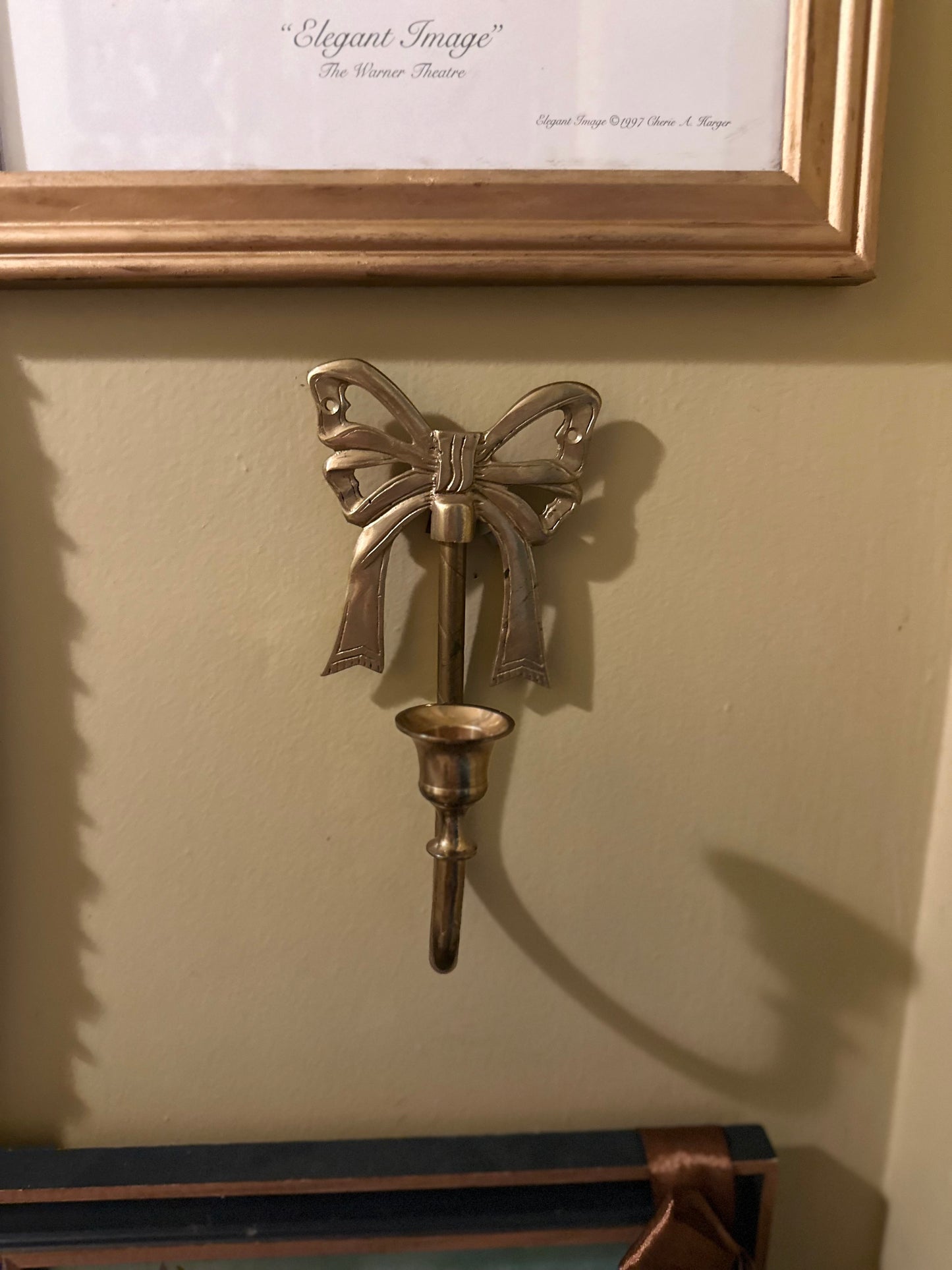 Vintage Brass Bow Wall Sconce