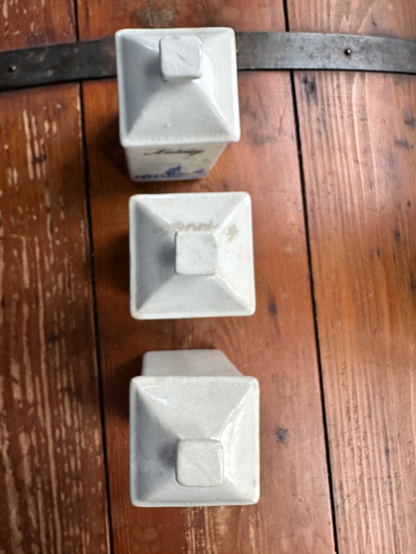 1930s AE Hall Spice Canisters (set of 3)