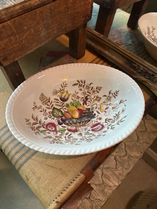 Vintage Johnson Brothers Windsor Ware Pomona Large Oval Vegetable Serving Bowl