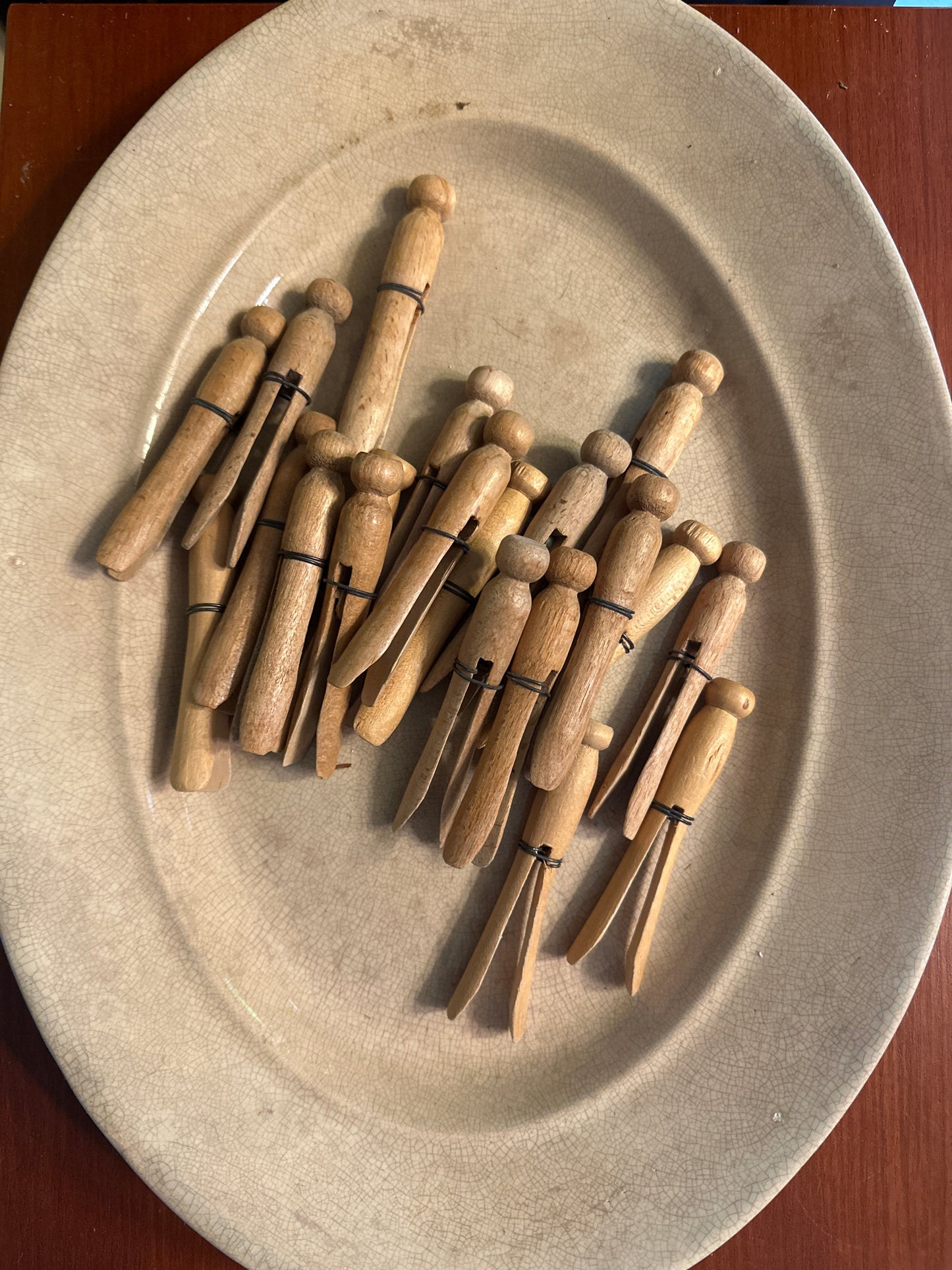 Antique Wire Wrapped Clothes Pin (set of 20)