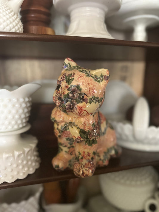 Vintage 70s Ceramic Kitty Figurine