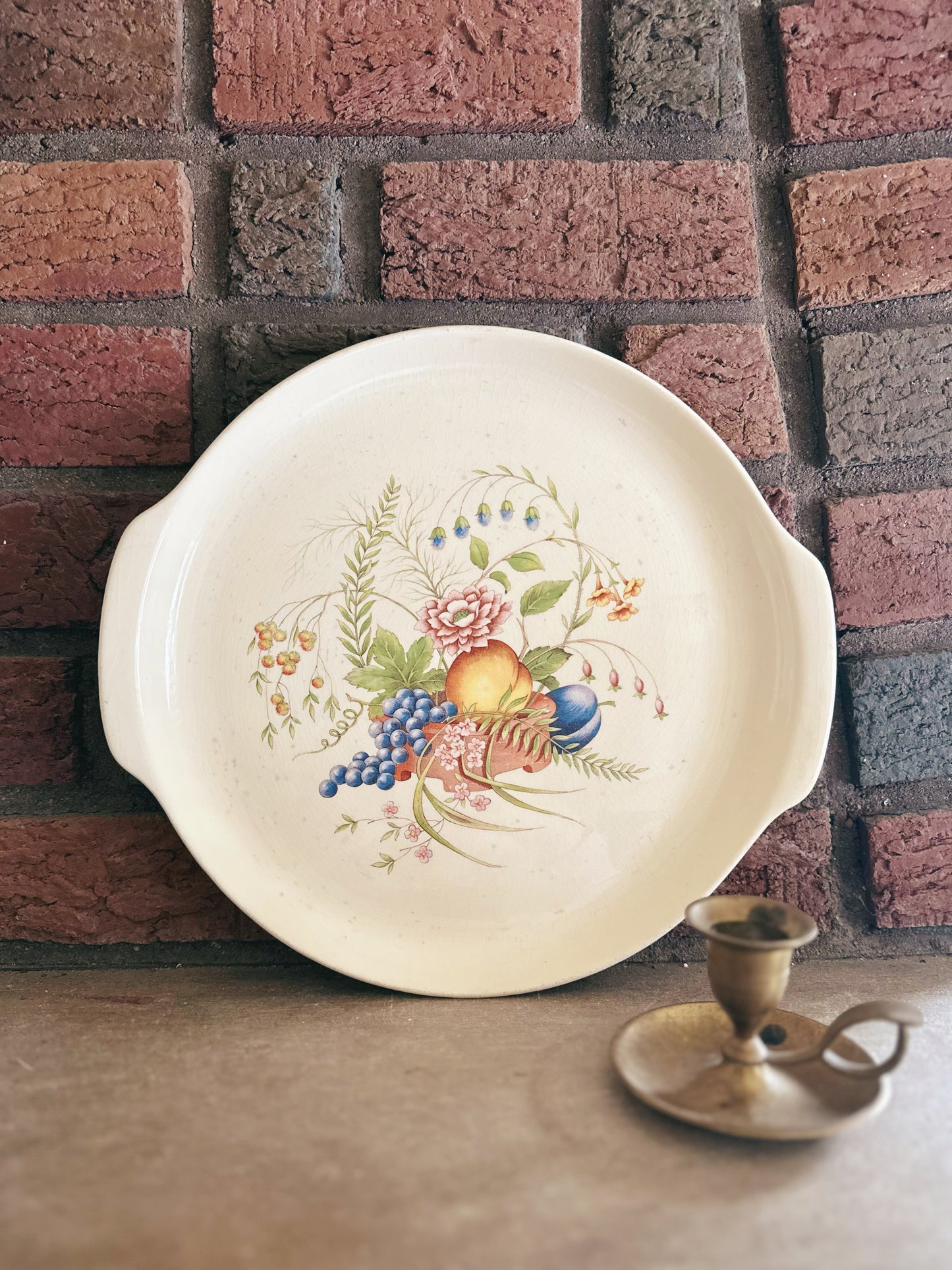 Vintage Universal Ballerina Fruit&Floral Chop Plate