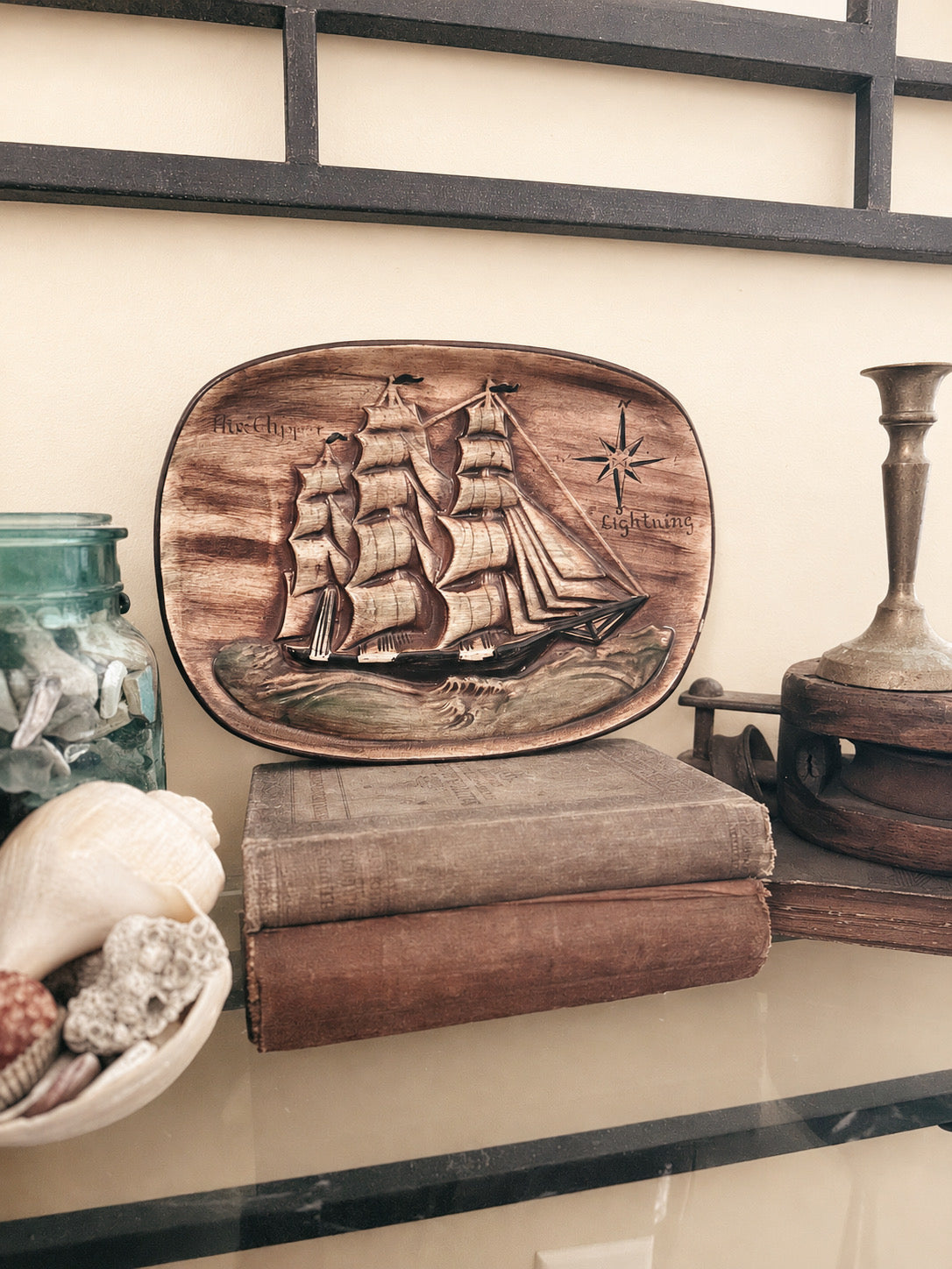 Vintage Nautical Sailing Ship Wall Plaque