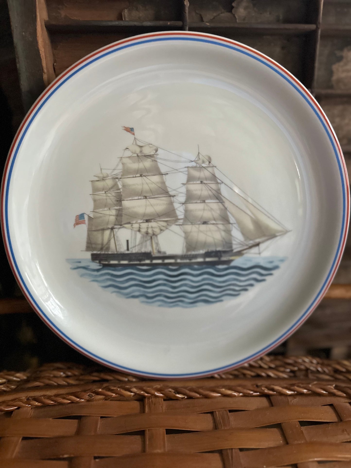 Mottahedeh “Our Maritime Heritage” Porcelain Dinner Plate
