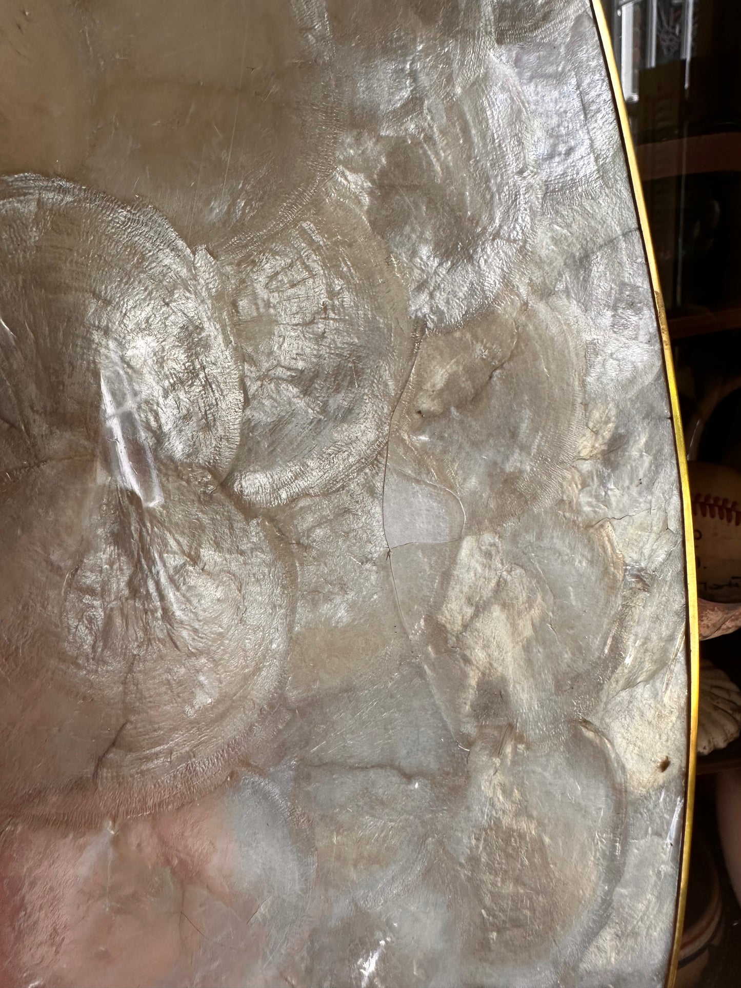 Vintage Set of Capiz Shell Cocktail Trays