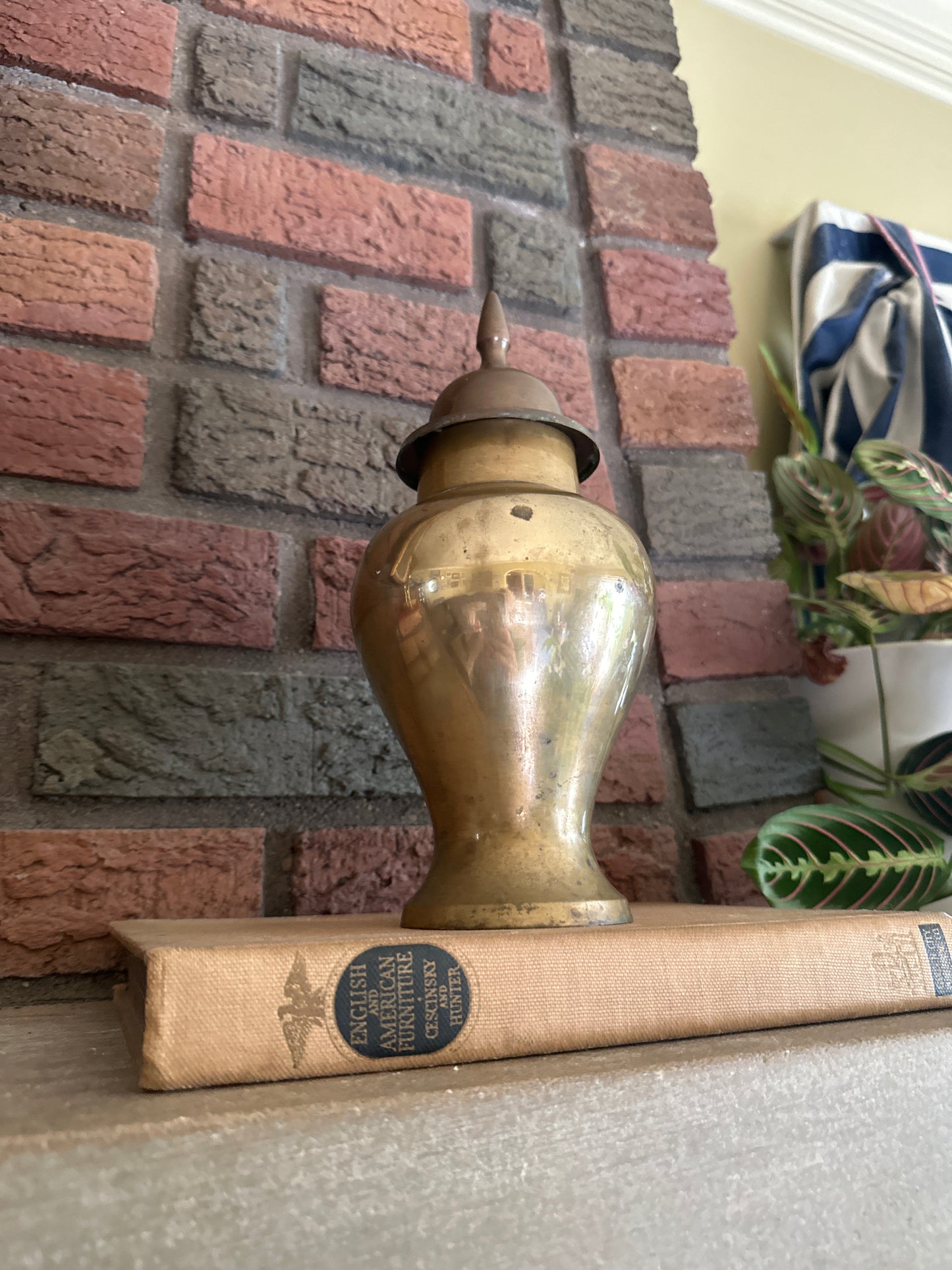 Vintage Brass Ginger Jar