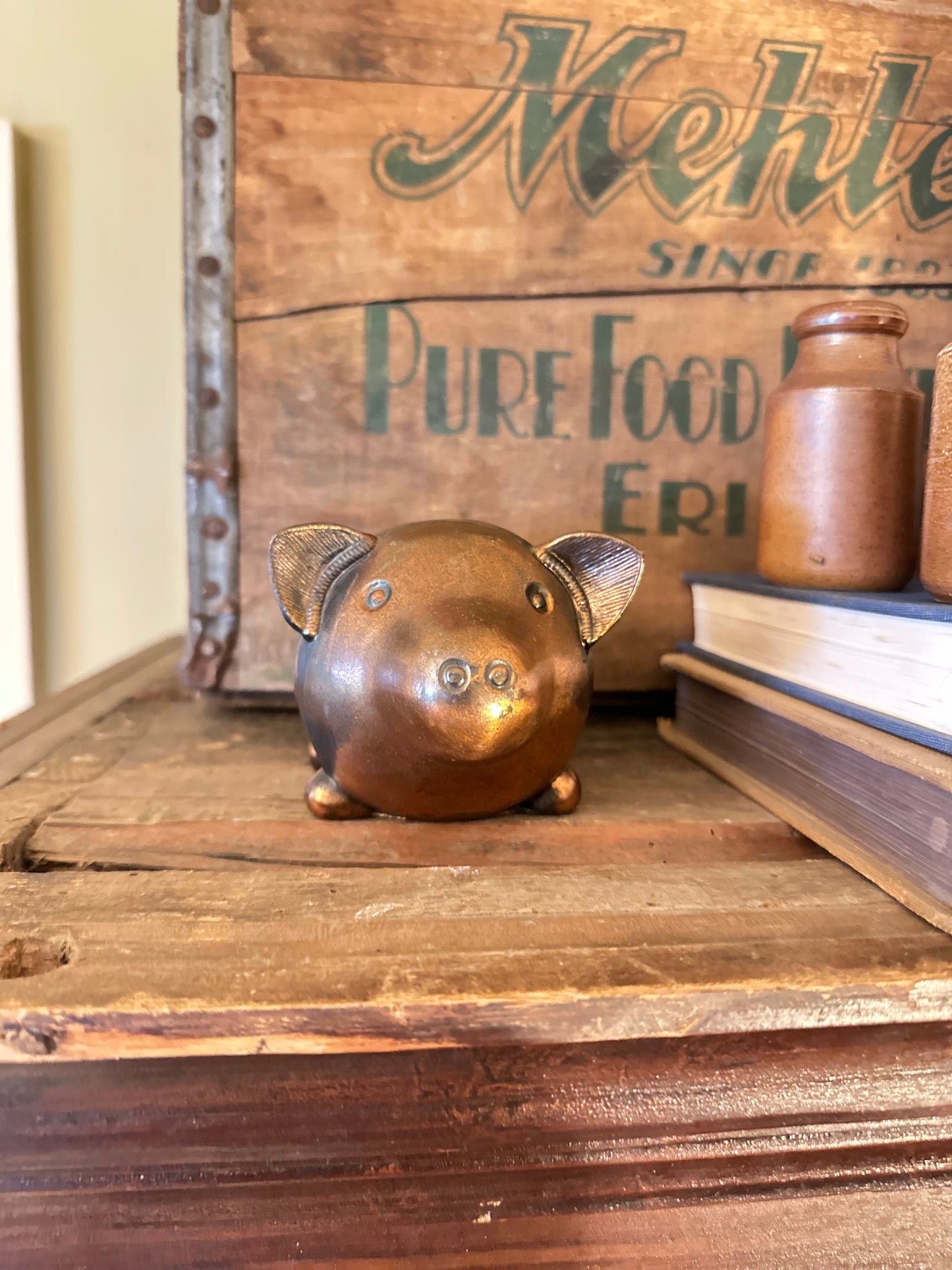 Vintage Cast Metal Piggy Bank