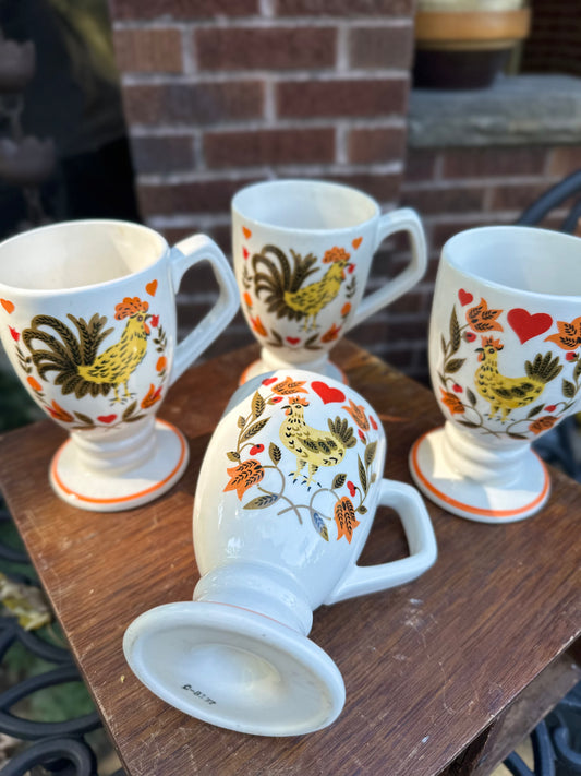 Vintage Napcoware Pedestal Mugs (4)