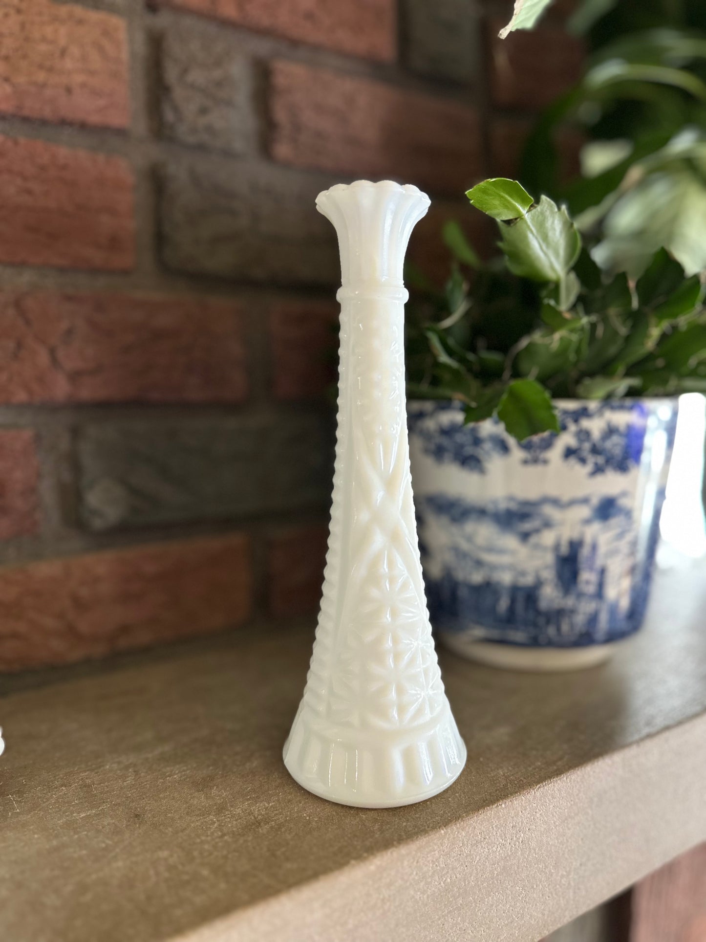Vintage Indiana Glass Milk Glass Vase