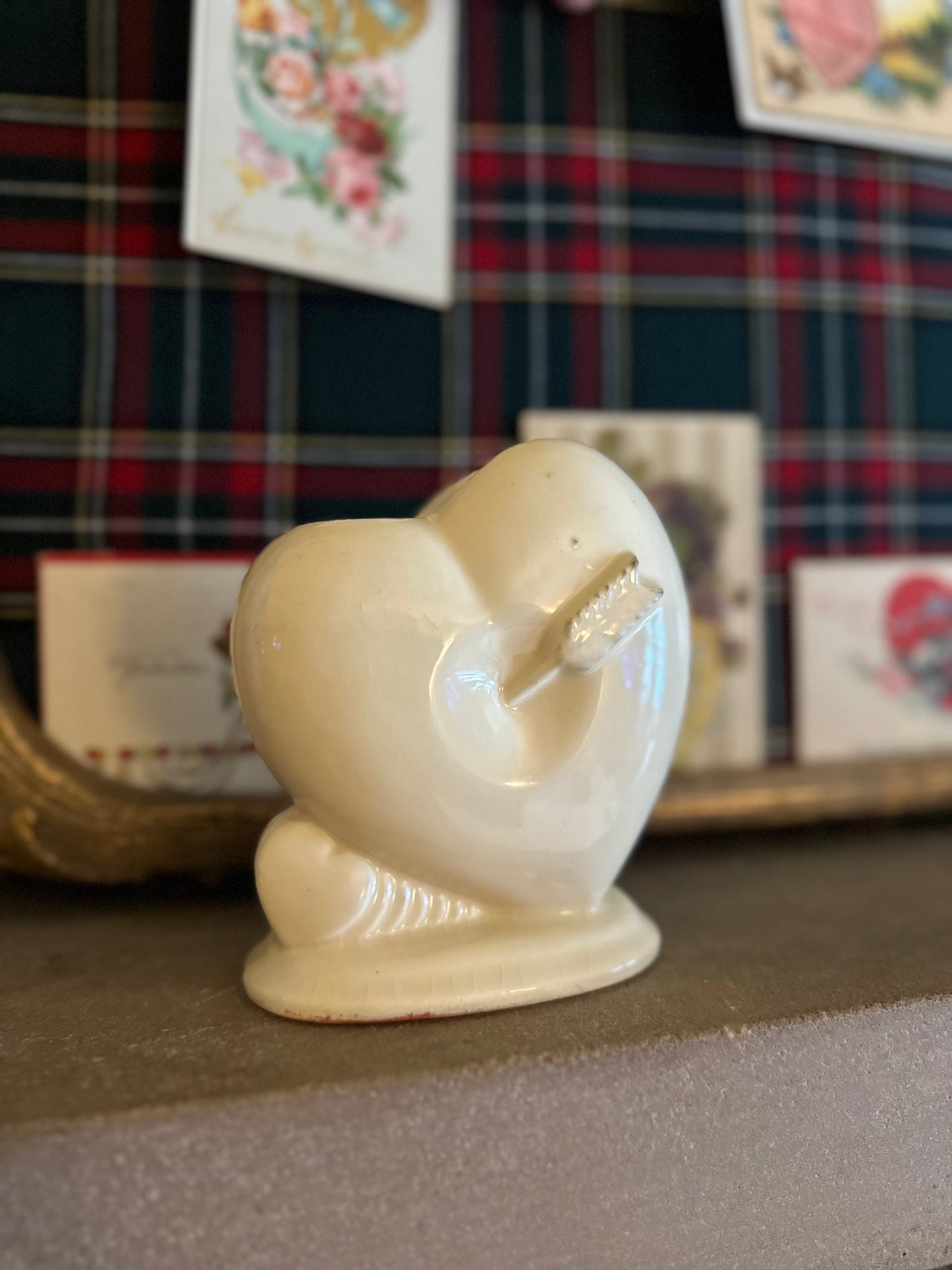 Vintage Ceramic Pierced Heart Bud Vase/Planter