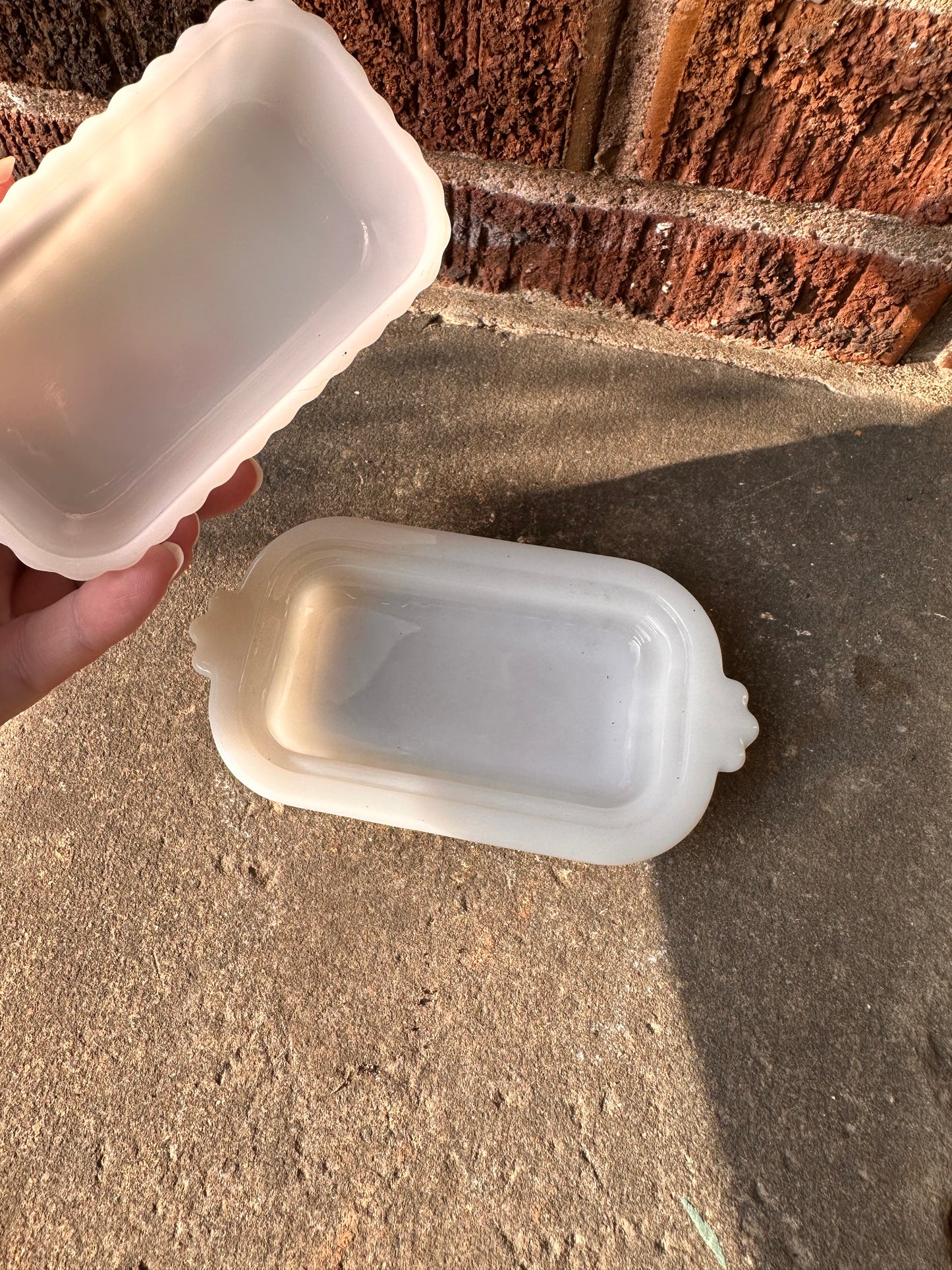Vintage Hazel Atlas Milk Glass Butter Dish