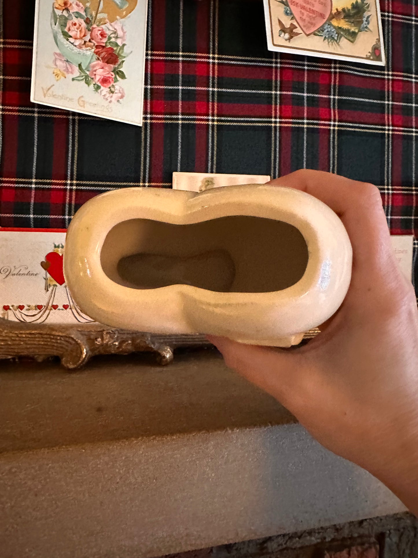 Vintage Ceramic Pierced Heart Bud Vase/Planter