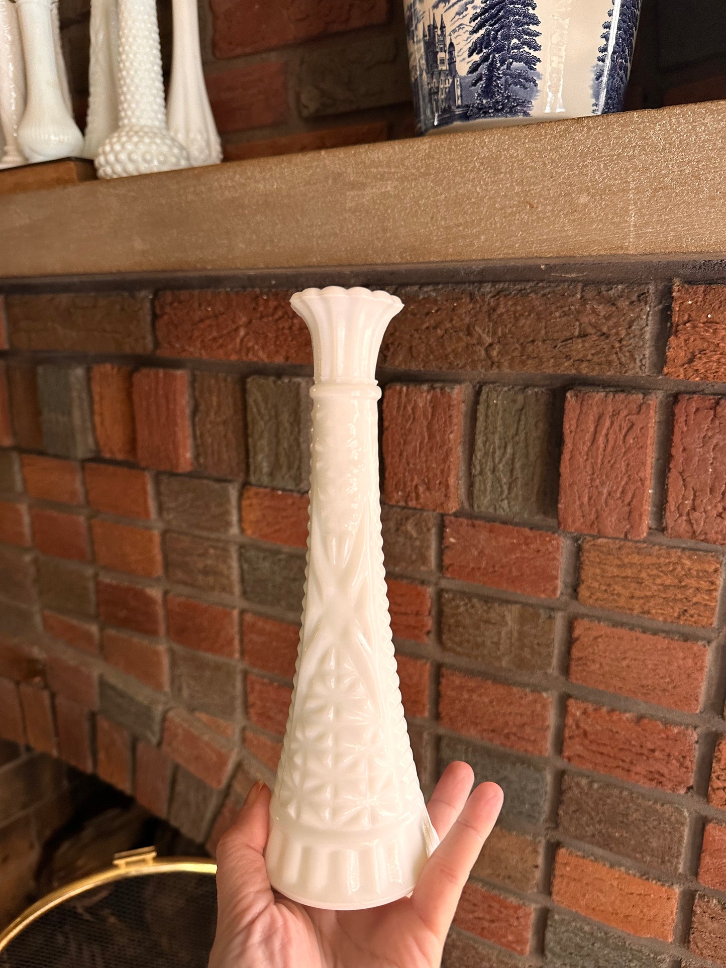 Vintage Indiana Glass Milk Glass Vase