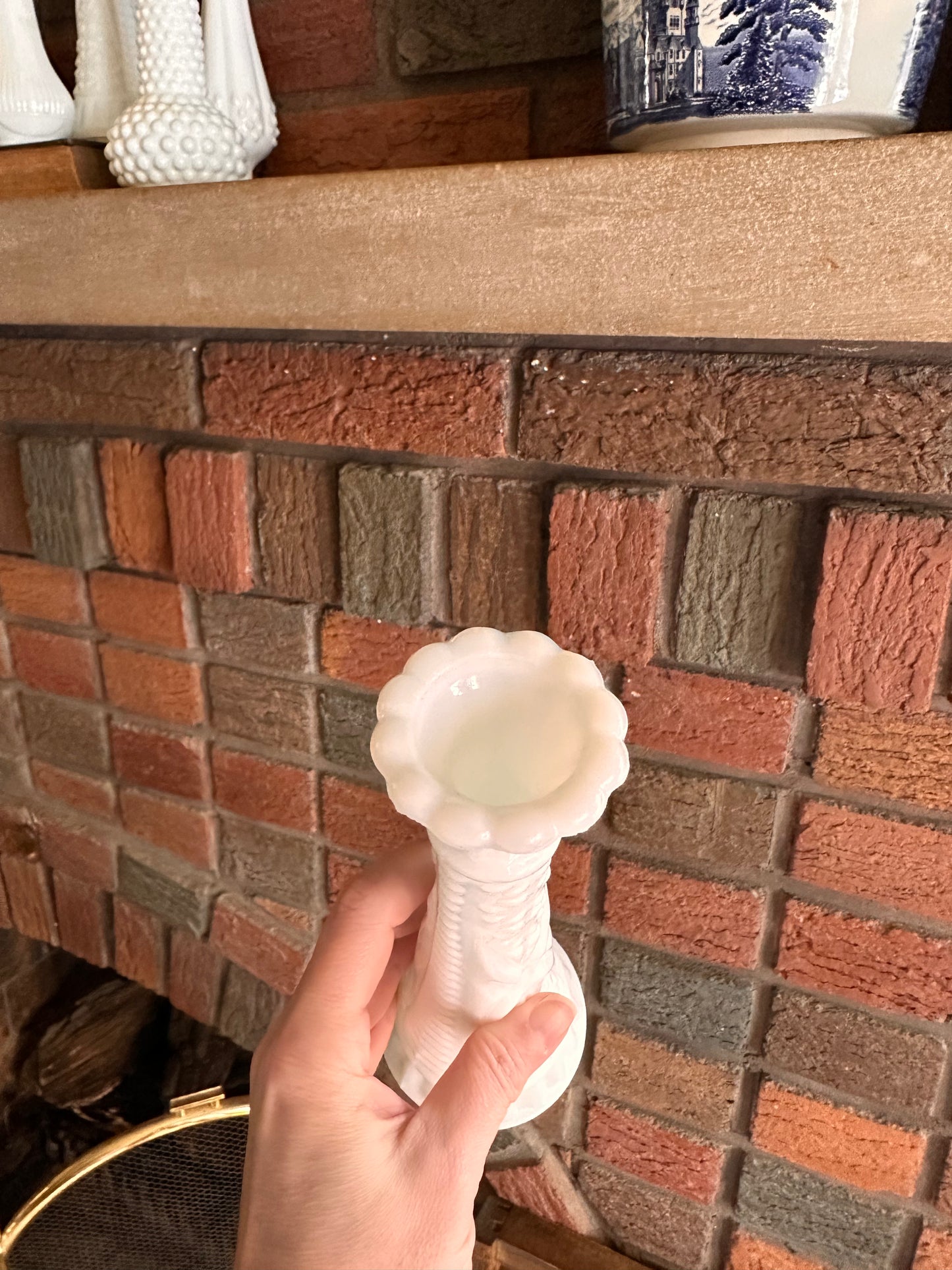 Vintage Indiana Glass Milk Glass Vase