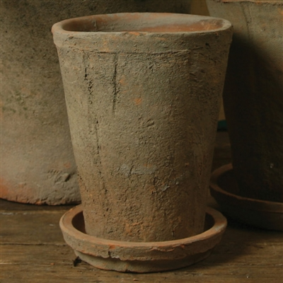 Rustic Terra Cotta Rose Pot - Sm - Antique Red