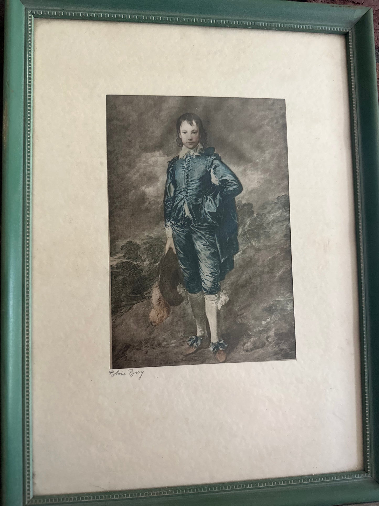 Vintage Blue Boy on Silk