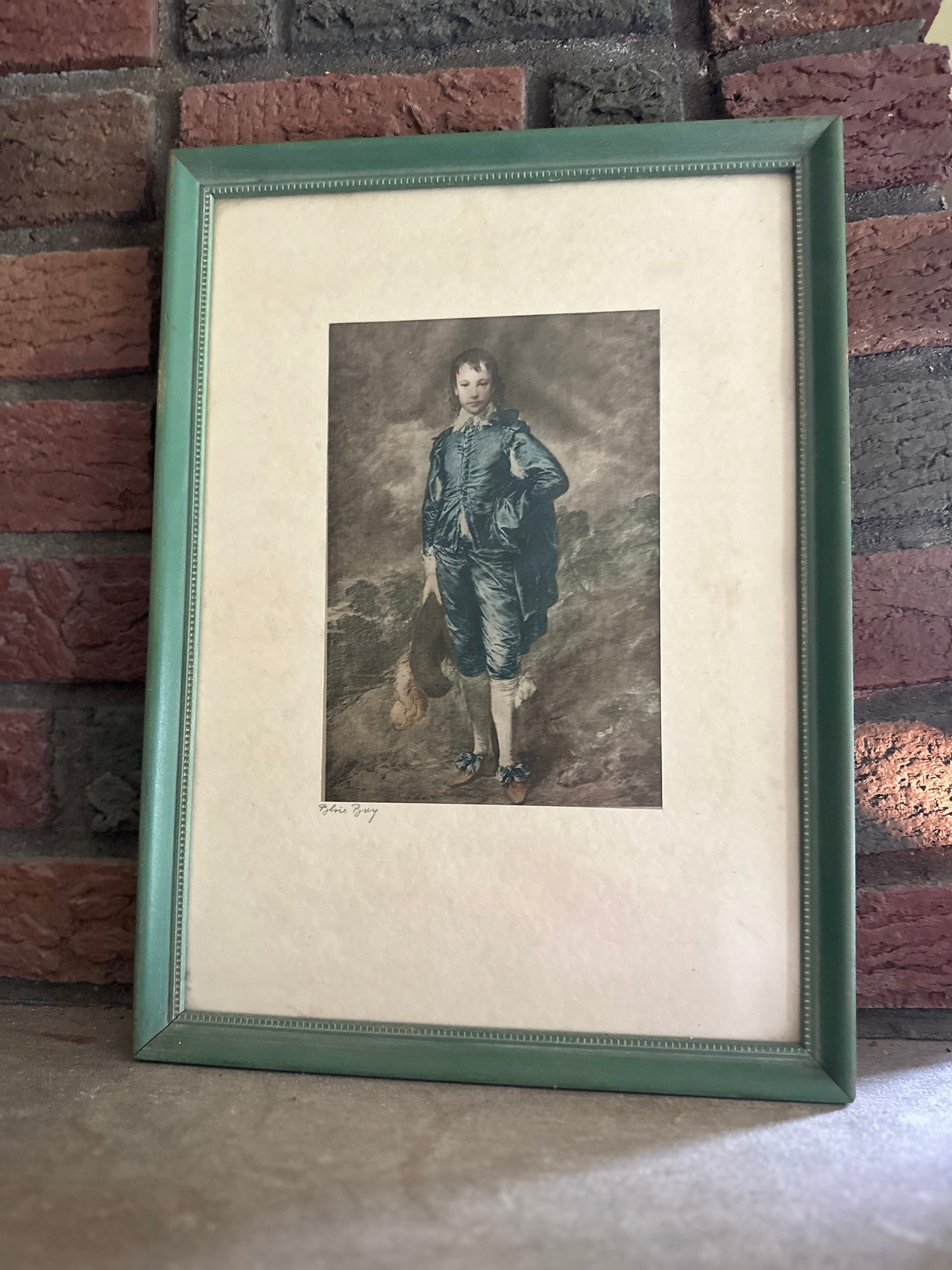 Vintage Blue Boy on Silk
