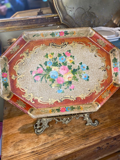 Vintage Japanese Hand-Painted Tray