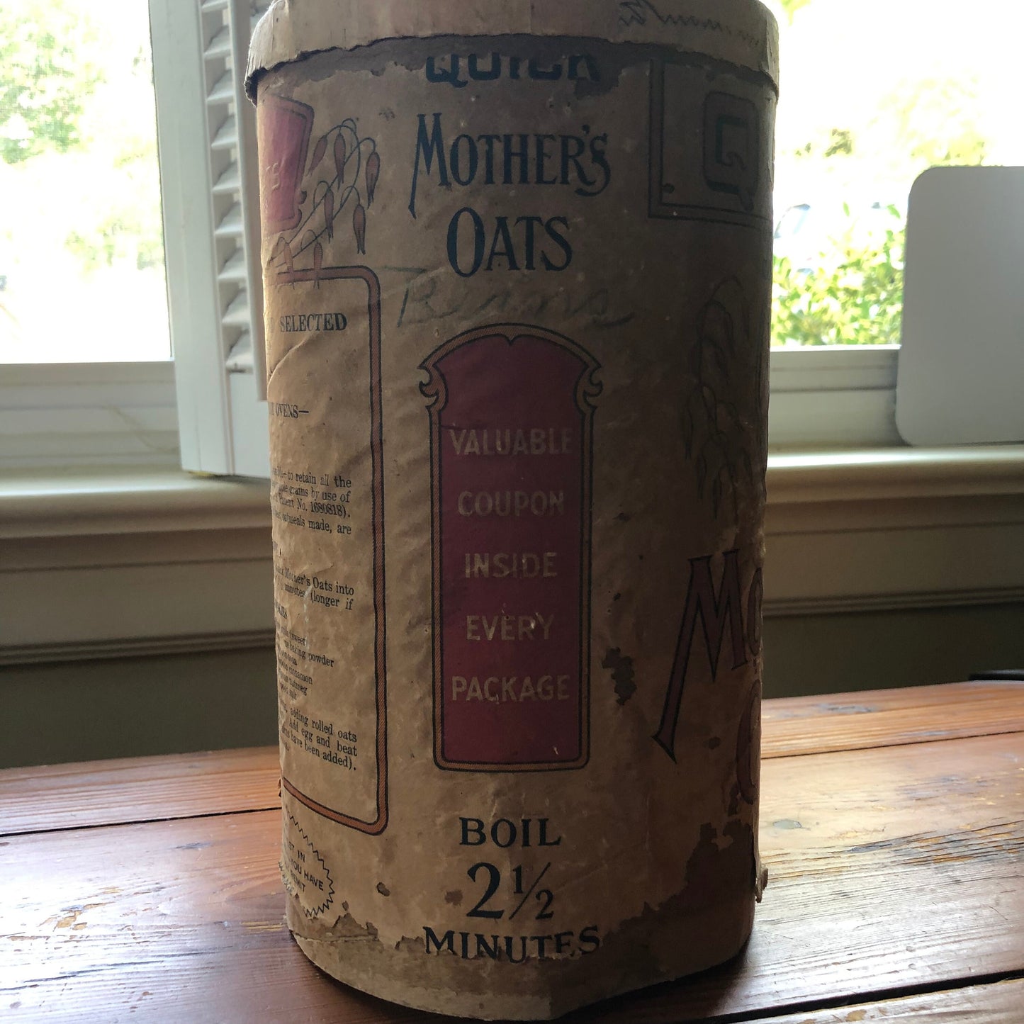 Vintage Mother’s Oats Cardboard Canister