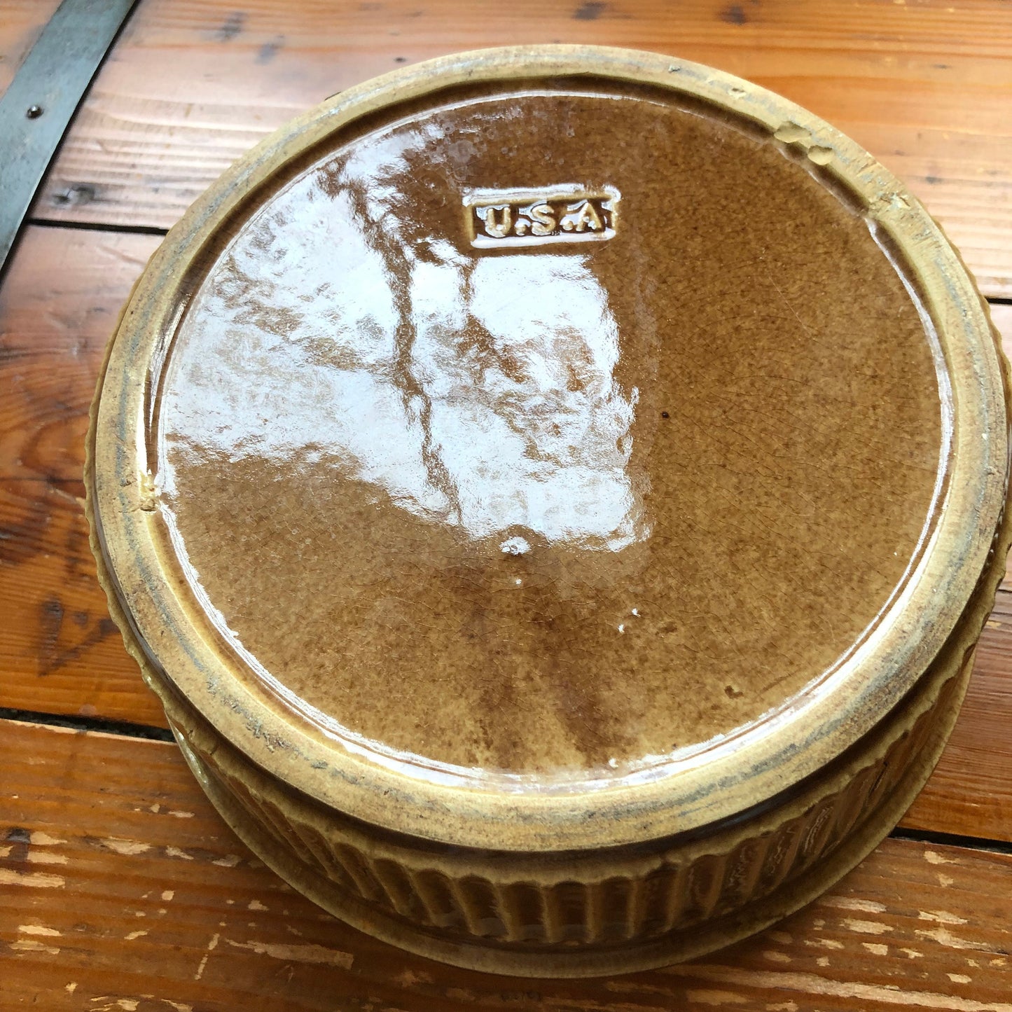 Vintage U.S.A. Pottery Covered Casserole