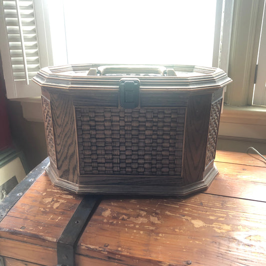 Vintage Lerner Faux Wicker Sewing Box